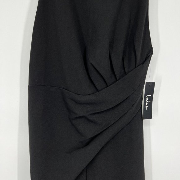 Lulus Dress Black Racerback Pleated Sleeveless Cocktail NWT - Picture 6 of 12